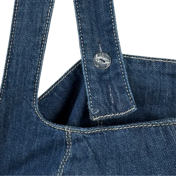 Reformation Jeans Tagliatelle Dark Wash Blue Denim Midi Dress sz 6 - Picture 6 of 15